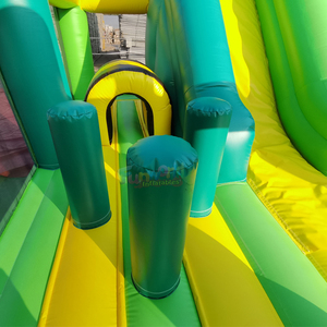 Outdoor kids party bounce house with slide parc gonflable commercial jungle <b>inflatable</b> bouncy castle combo - Product Image 5