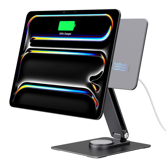 IPC20S-13 Magnetic Ipad Charging Stand for Ipad Pro M4 13inch Stand Rotated Folded with Smart Connector Charging Port