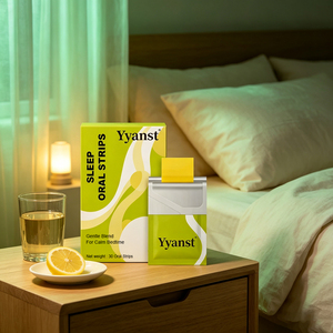 Tiras Orales Disolubles con Mezcla Botánica, 30 Tiras, Diseño de Puntos Verde Lima Brillante, Lata Metálica Redonda, Tiras Orales para Dormir - Product Image 5
