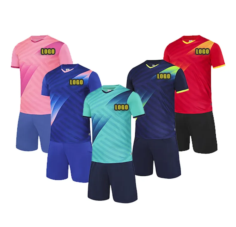 Op Maat Gemaakte T Shirts Voetbal Jersey Kind Kinderen Trainingspak 100% Polyester Gewassen