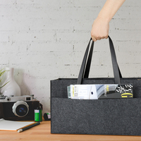 Bolso de mano de fieltro reciclado ecológico color carbón con correa de webbing, venta al por mayor, logotipo personalizado, compra directa de fábrica, bolso de hombro