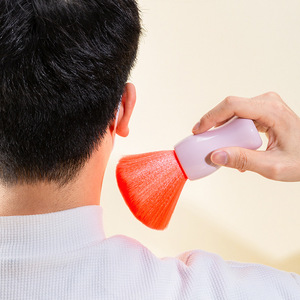 Hairdressing <b>Brush</b> Nylon Soft Hair Comb <b>Round</b> Shape Manual Hair Salon Neck <b>Brush</b> Double Green Pink Purple - Product Image 4