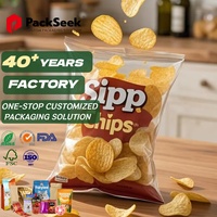 Sac d'emballage alimentaire soufflé en plastique laminé imprimé sur mesure en gros avec thermoscellage arrière pour chips de pommes de terre, sac en Mylar