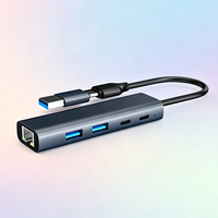 Base de Conexión USB 3.0 Directa de Fábrica, Hubs USB de Alta Velocidad con Tasas de Transferencia de hasta 5Gbps, USB-A, USB-C, RJ45, Internet 1000M