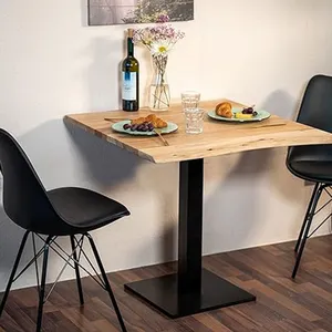 Base de mesa de metal de acero al carbono trompeta negra mate moderna personalizada soldada redonda nórdica clásica Bistro