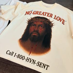 T-shirt graphique personnalisé par sublimation, surdimensionné, en coton lourd, impression DTG, strass, épaules tombantes, coupe ample, pour homme - Product Image 4