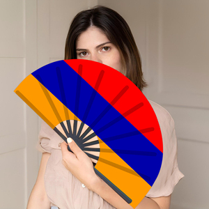 Abanicos Plegables de Bambú con la Bandera de Armenia al por Mayor, Abanico de Mano para Carnaval, Boda, Festival, Fiesta, Agencia de Viajes - Product Image 5
