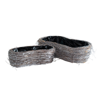 Panier à fleurs en bois fait à la main de style rétro moderne, panier à fleurs en écorce d'arbre naturelle, panier en bois pour la maison et le jardin