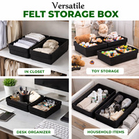Organisateur de rangement multifonctionnel en tissu non tissé 100% polyester pour la maison et le bureau, design moderne, boîte de rangement en feutre