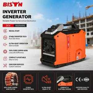 Generador Portátil de Gasolina BISON (CHINA) de 3600 rpm, 50/60 Hz, 110 V/220 V, Arranque Manual, Silencioso, 2000 W, para Camping - Product Image 1