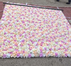 रेशम गुलाब फूल पैनलों कृत्रिम फूल दीवार के लिए शादी की पार्टी गोद भराई पृष्ठभूमि बाल सैलून दीवार सजावट