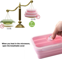 Boîte à lunch pliable réutilisable multi-tailles personnalisée, pour le camping, les voyages, la cuisine, en silicone, pliable, carrée, pour le stockage des aliments