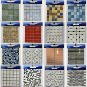 Combinazione di Piastrelle Rotonde Piccole Rosse Lucide di Lusso Retrò per Paraschizzi Cucina, Bancone Bar, Parete di Sfondo, Mosaico - Product Image 2