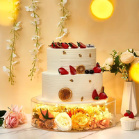 Ensemble de 2 supports à gâteau en acrylique transparent, boîte à gâteau remplissable, ensemble de faux gâteaux en mousse, faux gâteau pour cupcakes, dessert, anniversaire, mariage, fête