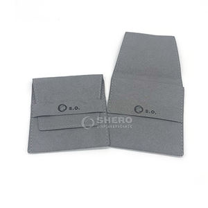 Shero vente en gros collier bague pochette boucle d'oreille emballage velours bijoux enveloppe sac avec logo - Product Image 6