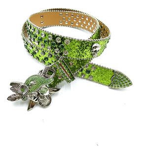 <span class=keywords><strong>Ceinture</strong></span> Western de Luxe avec Boucle Tête de <span class=keywords><strong>Pirate</strong></span> pour Hommes et Femmes, Style Cowboy et Cowgirl, Ornée de Cristaux et de Strass Diamantés en Forme de Crâne - Product Image 1