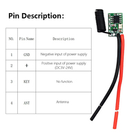 Module émetteur sans fil RF 433 MHz Mini DC 12V 3V 5V 24V Code d'apprentissage 433,92 MHz 1 sortie CH pour télécommandes Codage 1527