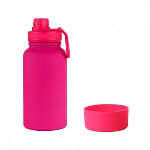 Botella de acero inoxidable portátil de alta calidad, frasco de vacío aislado de doble pared, botella de agua de Metal recubierta de polvo de goma mate - Product Image 1