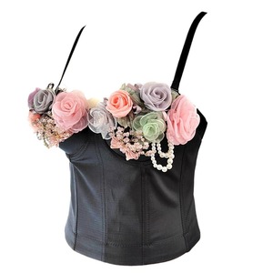 Chaleco Ajustado con Estilo Étnico Festivo y Bonito, Ropa para Novias, Prenda Exterior Romántica con Estampado Floral, Top con Espalda Descubierta y Cintura Ajustada - Product Image 5