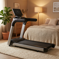 Tapis roulant commercial à fréquence variable AC 4,5 CV, écran LED, acier au carbone, 24 programmes, vitesse 1-20 km/h, machine de course pour salle de sport et fitness