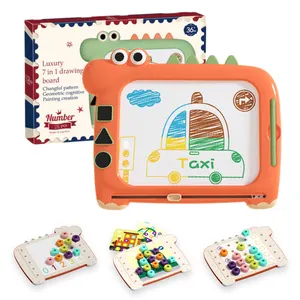 7 In 1 Educational Painting Doodle Pad Montessori Sorting Stacking Puzzle Magnetic Drawing Board Toys for Toddlers