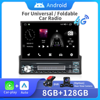 Autoradio Android 2DIN pour tableau de bord, écran tactile rétractable HD IPS 7'', lecteur multimédia vidéo, WiFi intégré, navigation GPS 3G/4G