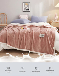 Vente chaude Logo personnalisable couleur unie emballage de boîte-cadeau de flanelle écologique couverture de sieste - Product Image 5