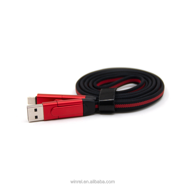 Multiple Color Options Nylon Braided Aluminum Alloy 100w PD 5A Type c to Type c 4 in 1 USB Cable for Mobile Phones