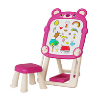 Tableau de dessin pliable en plastique magnétique double face noir et blanc pour enfants, pour stimuler l'intérêt pour la peinture