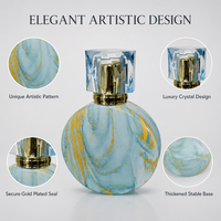 Flacon de parfum cylindrique en verre mat de luxe personnalisé OEM avec pulvérisateur, impression sérigraphiée sans couture, impression par transfert d'eau intégrale