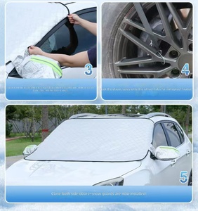 Housse de voiture demi-couvrante hiver épaissie, anti-neige, anti-givre, <span class=keywords><strong>pare</strong></span>-vent, avec feuille d'aluminium - Product Image 4