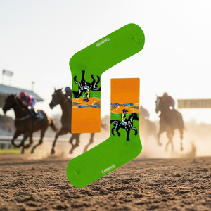 Colorful <b>Socks</b> Race Horse Jockey Pattern Customizable Logo Anti-Bacterial Diabetic Features Long Length Sublimation Techniques - Product Image 3