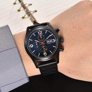Reloj de Pulsera de Moda Parnis de 42 mm con Caja de Acero Inoxidable, Correa de Cuero Negra, Cronógrafo de Cuarzo para Hombre, Marca de Lujo 2026 - Product Image 3