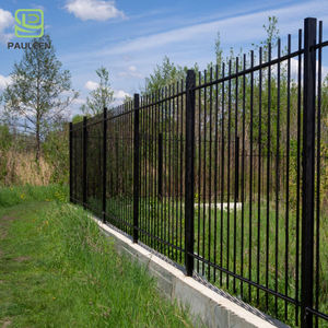 Valla de Hierro Forjado Negra, Paneles Decorativos de Fácil Montaje, Malla de Acero Galvanizado, Seguridad para el Hogar, Granja, <span class=keywords><strong>Piscina</strong></span>, Valla Baja - Product Image 1