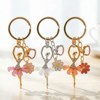 Porte-clés en gros pour danseuse de ballet, breloque pantoufle de ballet, porte-clés mignon en strass pour ballerine, accessoires cadeaux de danse