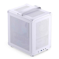Boîtier de bureau portable JOESIBER C6-ITX Mid Tower MicroATX avec ventilateur RGB, port USB frontal et panneau latéral en acier MESH avec fenêtre – En stock