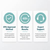 Poudre de bactéries pour l'eau du kit de test de la qualité de l'eau potable et des piscines, détection du pH et du phosphore total en plastique