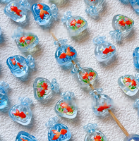 Breloques en résine 3D thème Océan d'été, mignonnes, en forme de poisson rouge porte-bonheur, pendentifs Feng Shui pour la fortune, pour boucles d'oreilles, bracelets et bijoux DIY