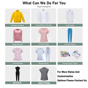 Fábrica Hospital logotipo personalizado salón de belleza cuello en V Jogger Casual dos piezas Doctor estiramiento enfermería médico uniformes conjuntos - Product Image 5