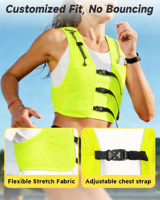Chaleco de Hidratación para Correr Color Verde Neón, con Porta Teléfono, Bolsillo para Botella de Agua, Malla Transpirable, Ajuste Ajustable, para Maratón, Venta al Por Mayor OEM