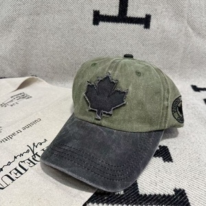 High Quality 6-Panel Cotton Adjustable Summer Sun Hat Streetwear Hip Hop Cap Vintage Maple Leaf Baseball Dad Cap Curved Brim - Product Image 4