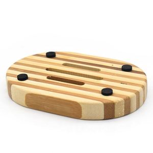 Custom LOGO Self Draining Bar <b>Soap</b> <b>Dish</b> Wooden <b>Soap</b> Saver Tray Holder for Kitchen - Product Image 2