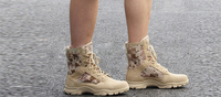 Bottes tactiques de camouflage - Imperméables, antidérapantes, fermeture éclair, bottes de randonnée tactiques robustes