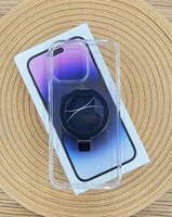 Étui Transparent Durable avec Anneau Magnétique et Support Béquille Couleur Unie pour iPhone 13 14 15 16 17 18