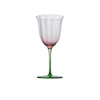 Verres à vin vintage faits à la main sans plomb, verres à cocktail en cristal coloré pour gobelets, logo personnalisé rose vert