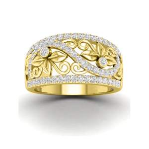 Anello Floreale Traforato per Donne, Elegante Stile Vintage, Accessorio da Dito per Uso Quotidiano e Feste, Idea Regalo - Product Image 1