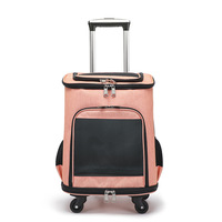 Cross-border katten draagtas, reistas voor huisdieren, draagbare zomerse ademende polyester trolleykoffer, grote capaciteit rugzak, max. 7kg belasting