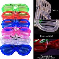 Lunettes de soleil en plastique à prix de gros pour mariage, accessoires de costume, bar, danse, nuit, clignotantes, néon, rectangulaires