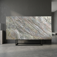 Revêtement mural en marbre de calcite de luxe, motif ardoise, durable, écologique, surface imperméable, pour salle de bain, cuisine, escalier