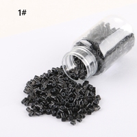 Prix de gros d'usine Extension de cheveux Micro perles doublées de silicone Micro liens ovales en cuivre Micro anneaux 1000 pcs/boîte